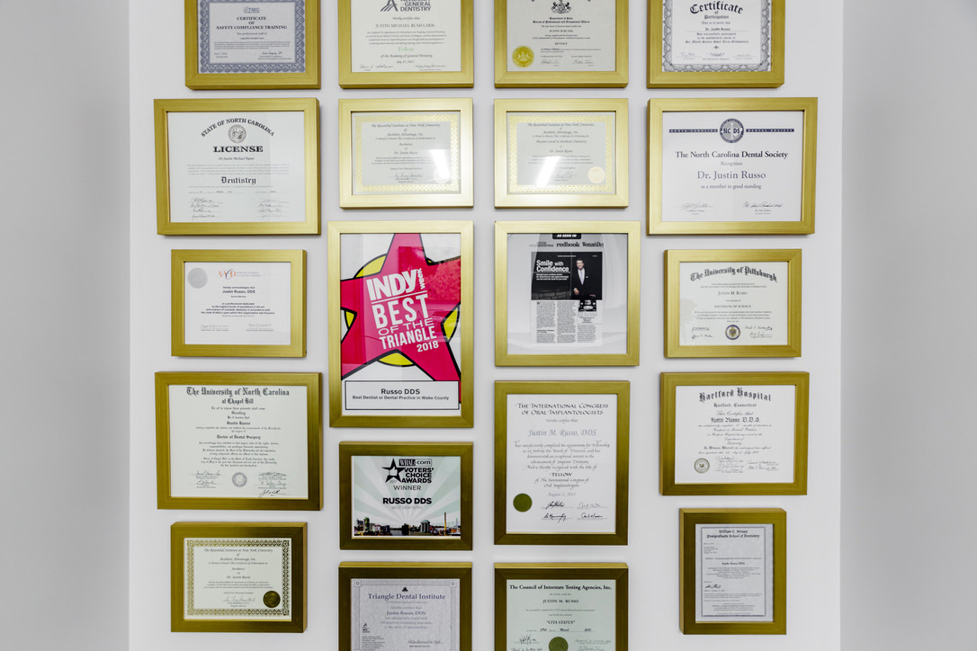 Wall with frames