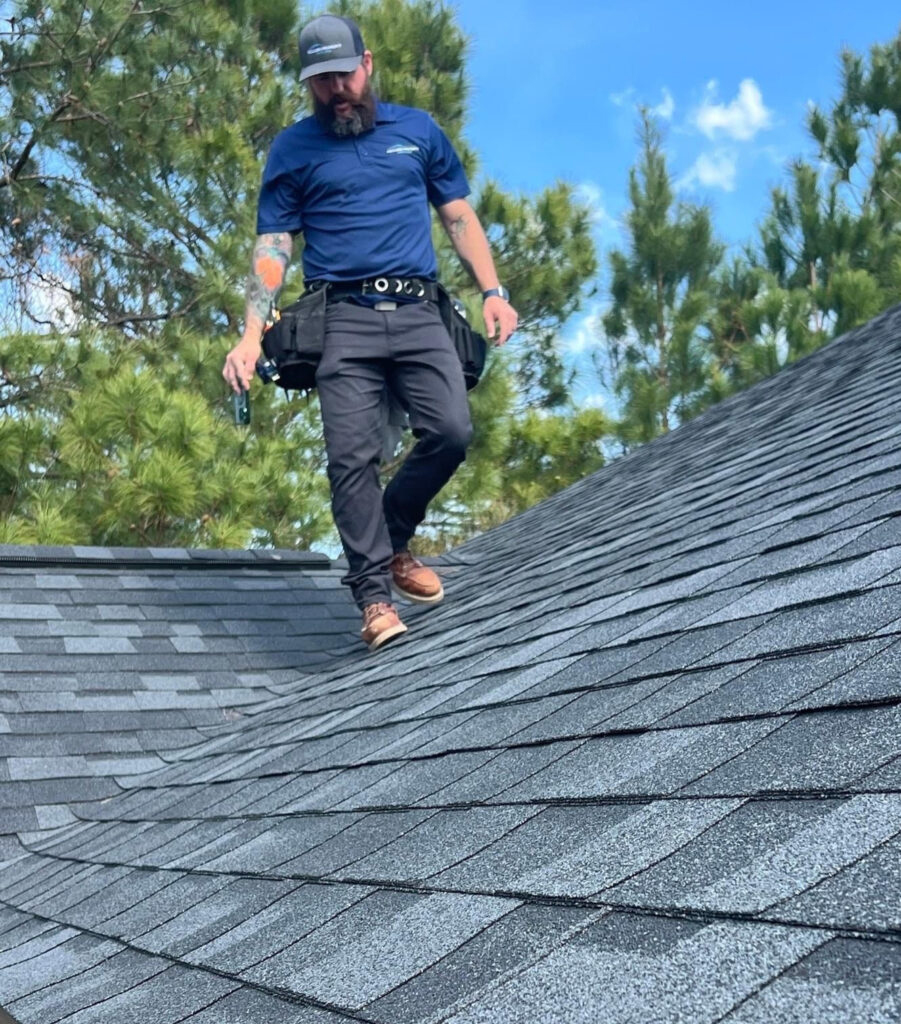 Man on roof