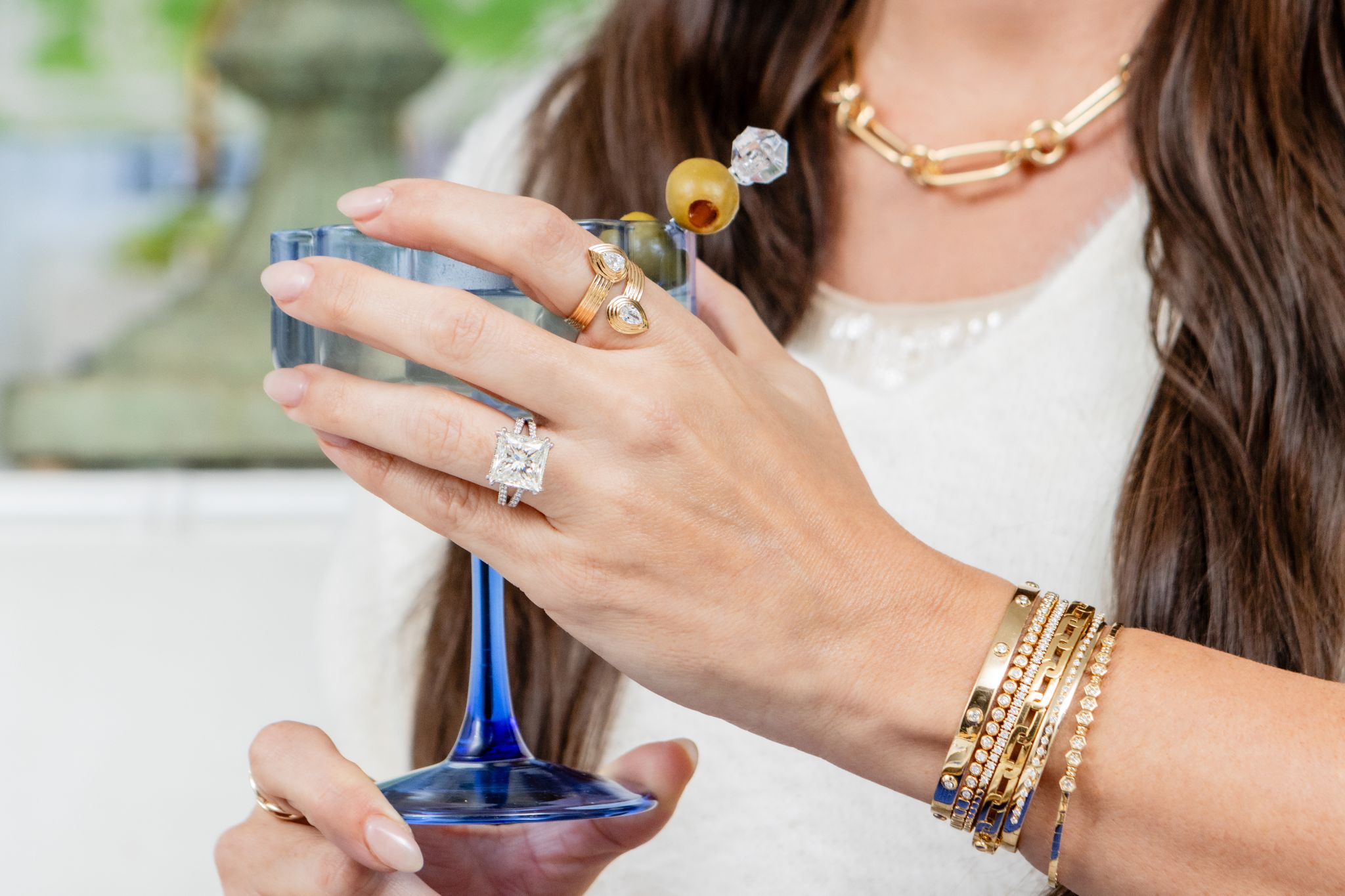 Woman holding glass