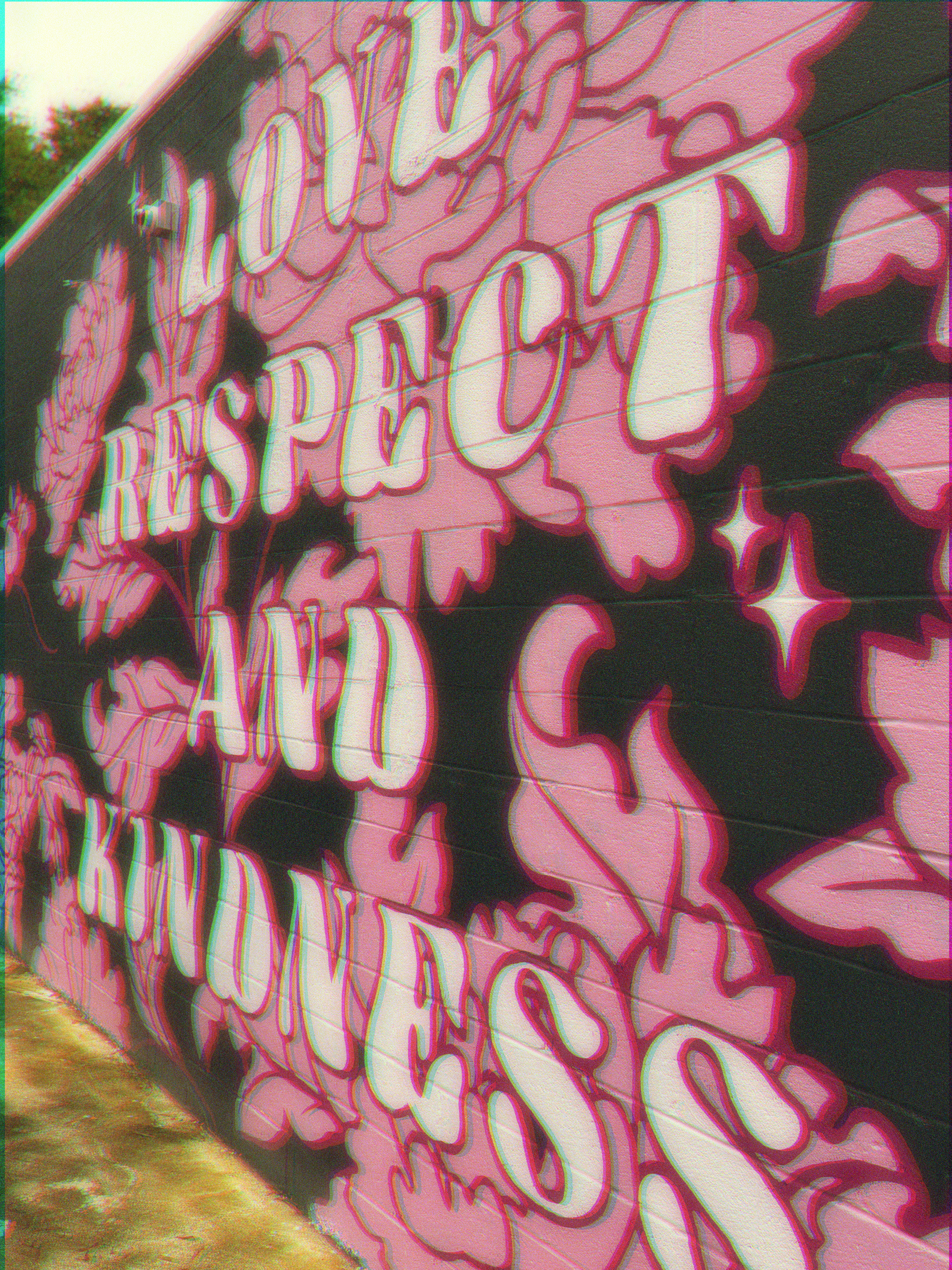 Wall with artwork